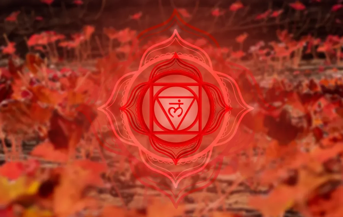 chakra racine : mandala rouge Muladhara, symbole d'ancrage — Pulse Harmony Bullez Thuin